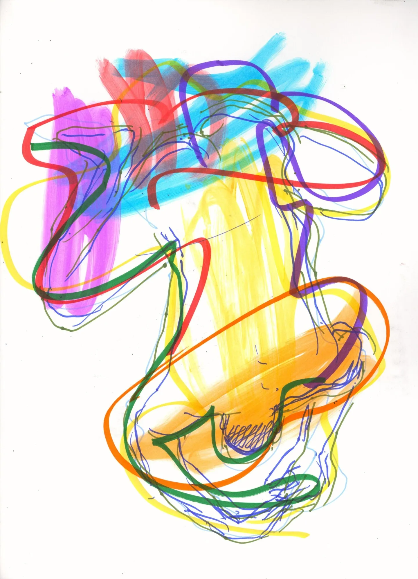 Sitting Nude, marker on paper