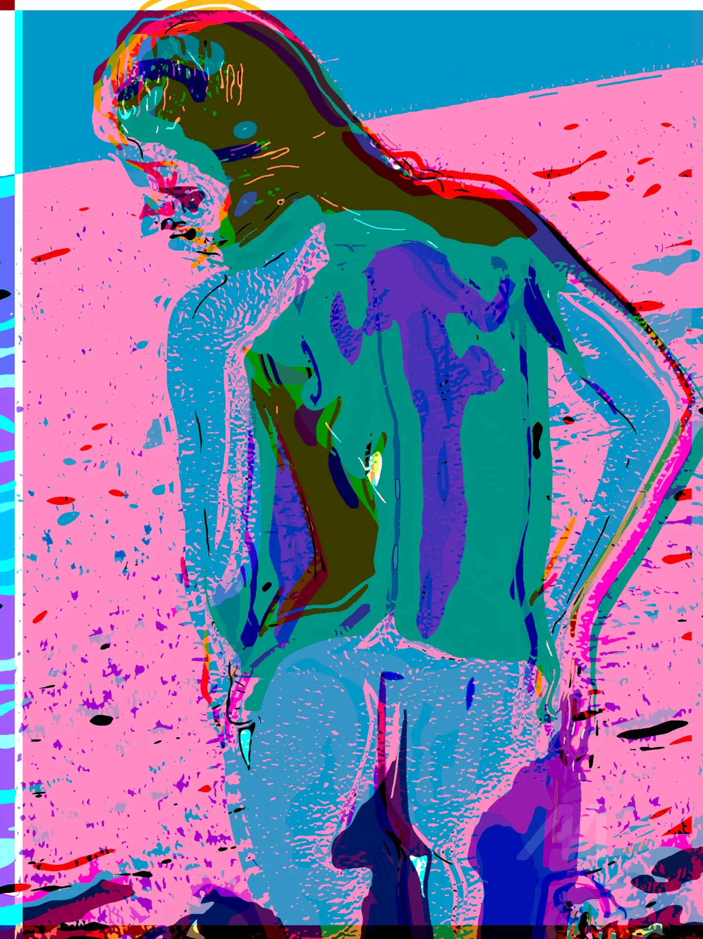 Sunbathing Nude, photo montage